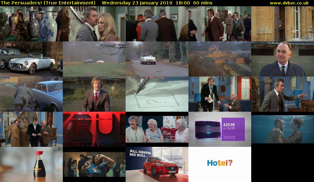 The Persuaders! (True Entertainment) Wednesday 23 January 2019 18:00 - 19:00