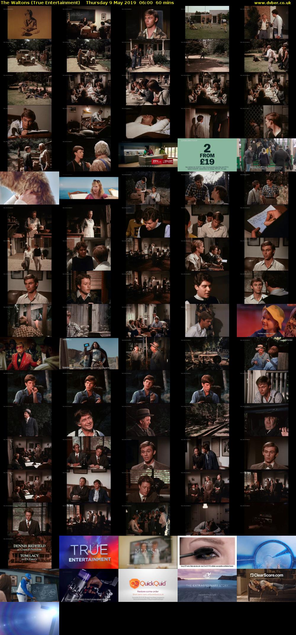 The Waltons (True Entertainment) Thursday 9 May 2019 06:00 - 07:00