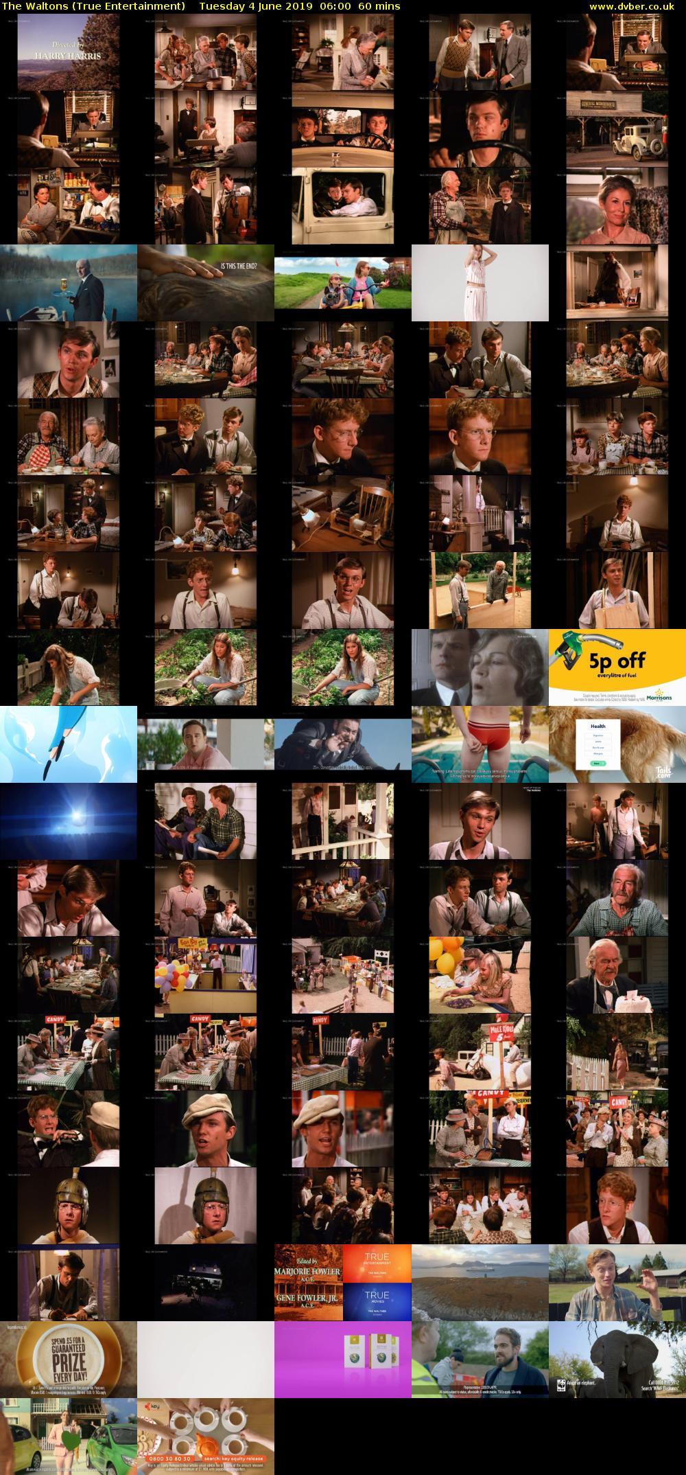 The Waltons (True Entertainment) Tuesday 4 June 2019 06:00 - 07:00