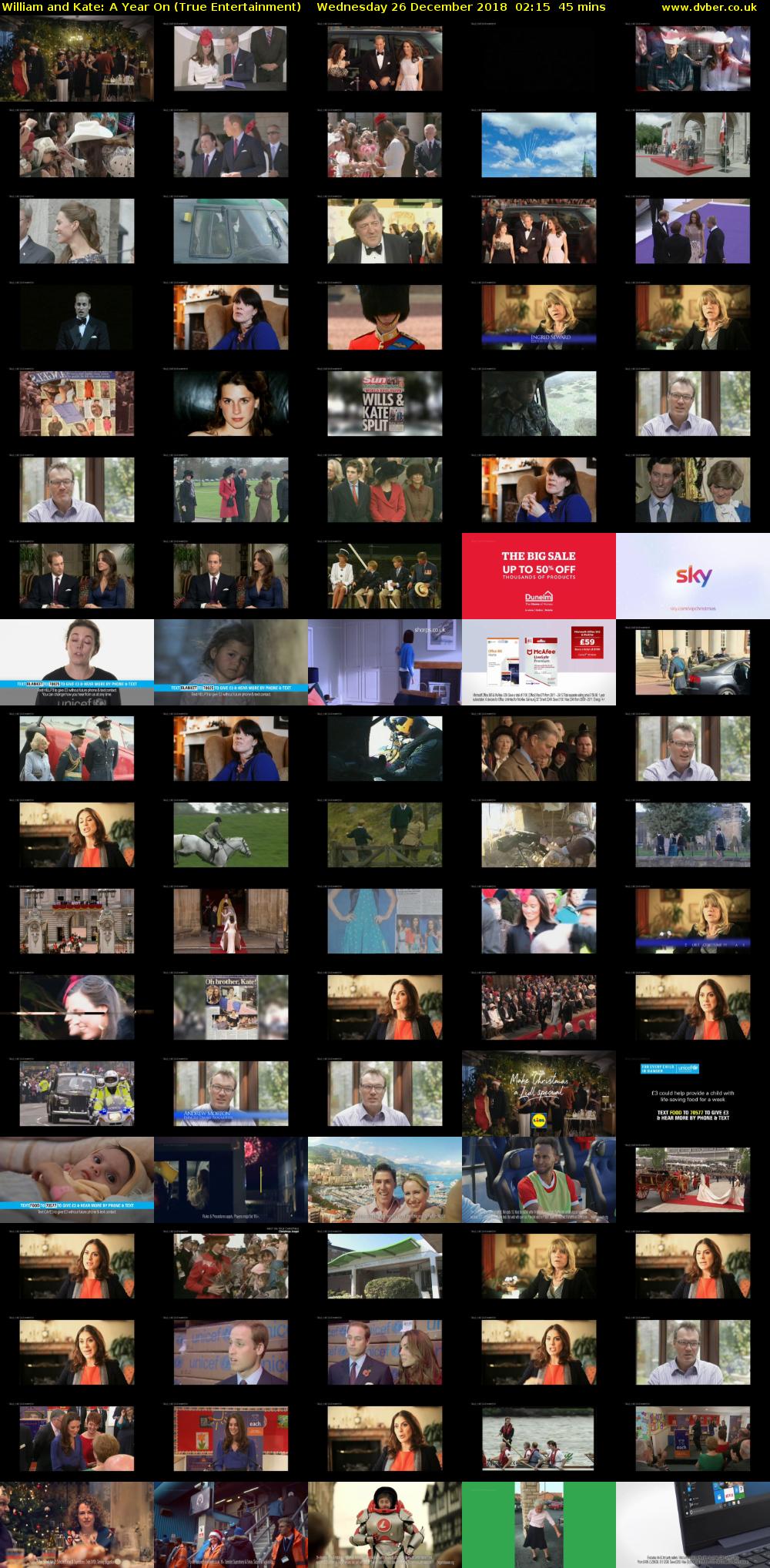 William and Kate: A Year On (True Entertainment) Wednesday 26 December 2018 02:15 - 03:00
