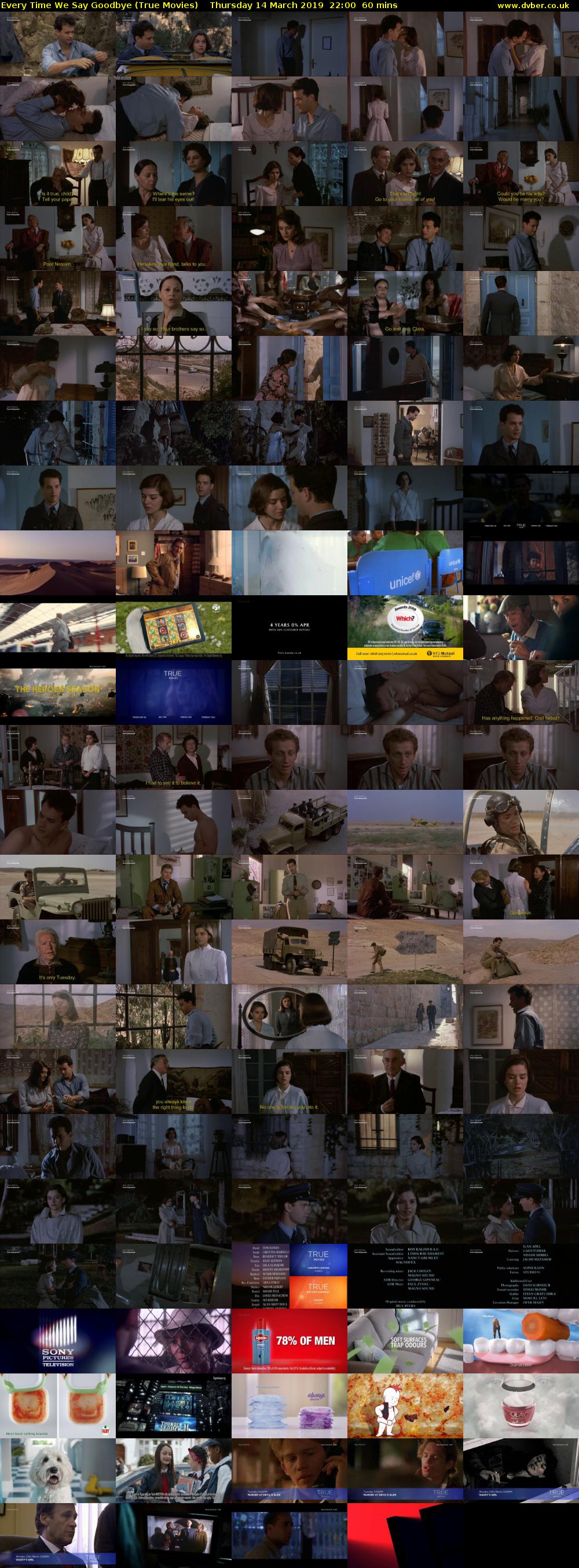 Every Time We Say Goodbye (True Movies) Thursday 14 March 2019 22:00 - 23:00