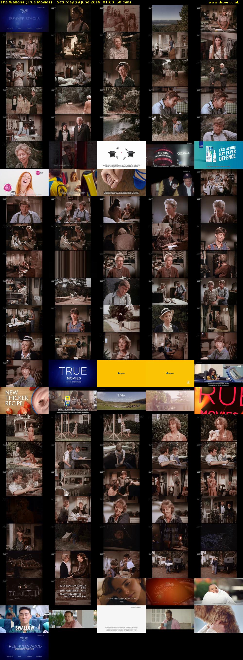 The Waltons (True Movies) Saturday 29 June 2019 01:00 - 02:00