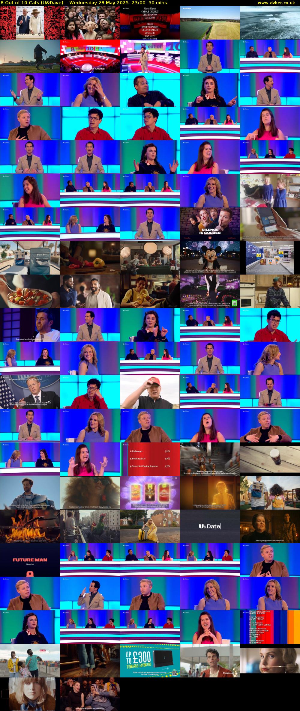 8 Out of 10 Cats (U&Dave) Wednesday 28 May 2025 23:00 - 23:50