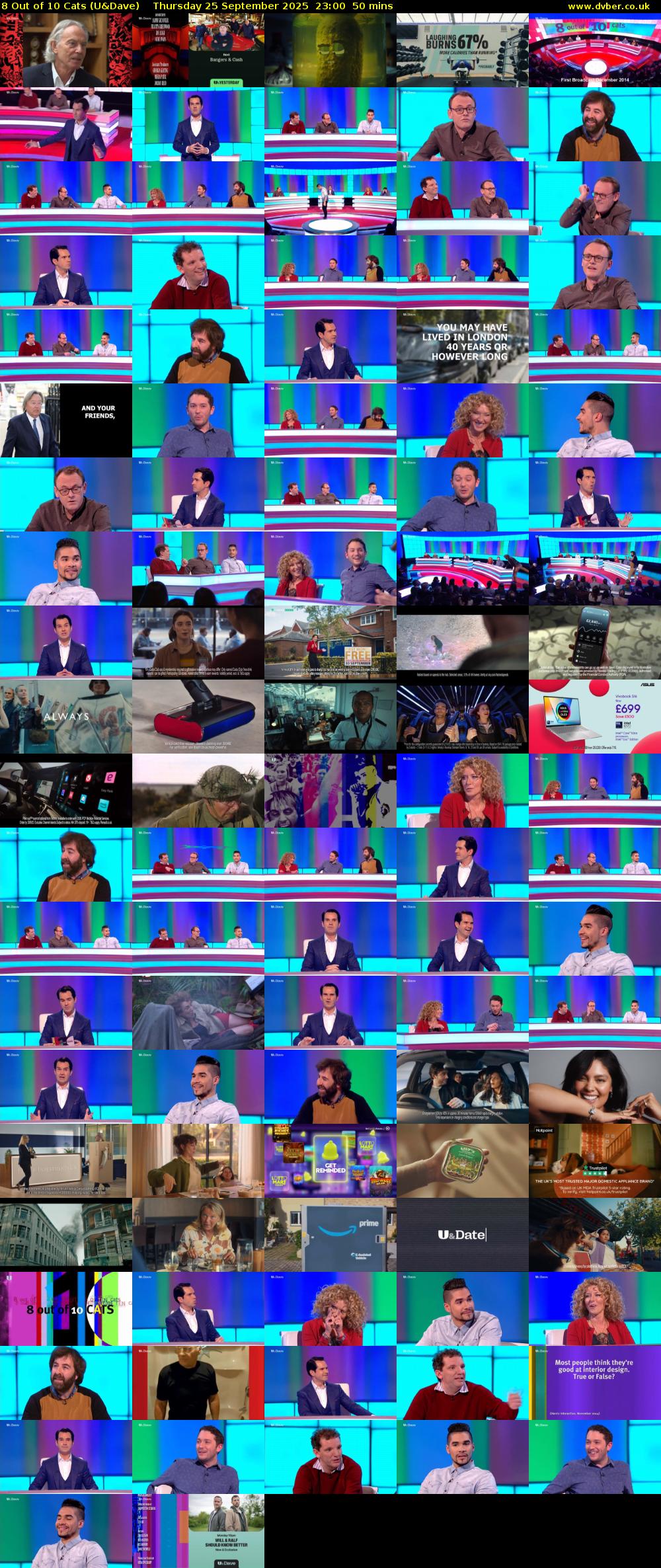 8 Out of 10 Cats (U&Dave) Thursday 25 September 2025 23:00 - 23:50