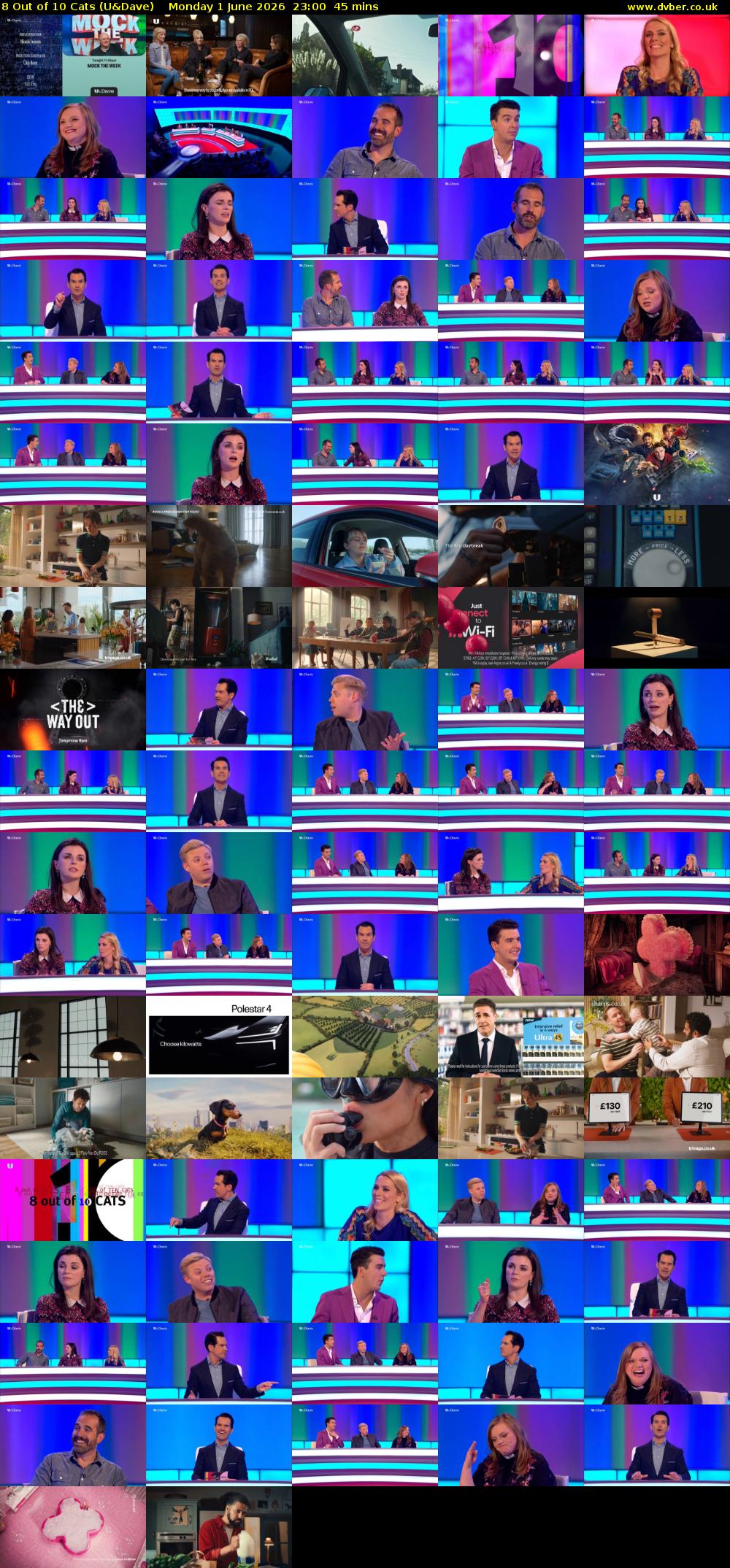 8 Out of 10 Cats (U&Dave) Monday 1 June 2026 23:00 - 23:45