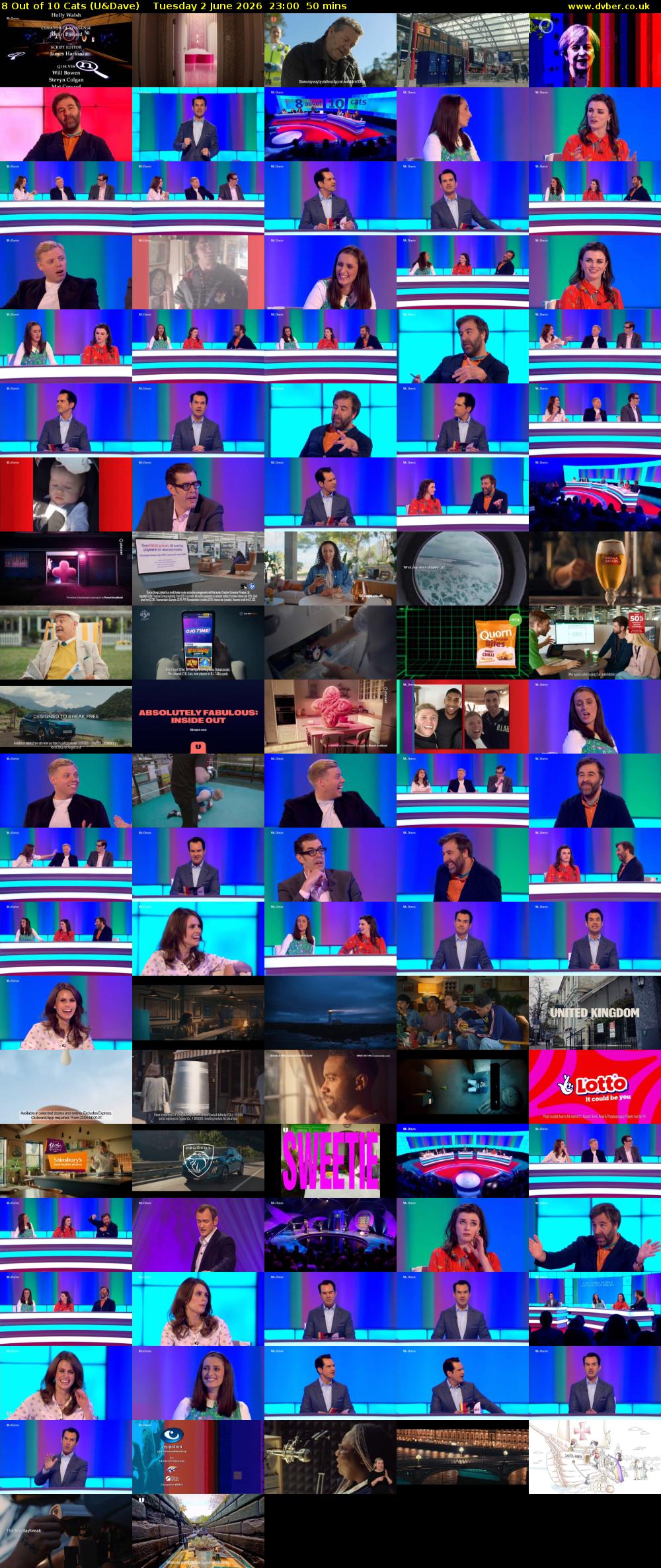8 Out of 10 Cats (U&Dave) Tuesday 2 June 2026 23:00 - 23:50