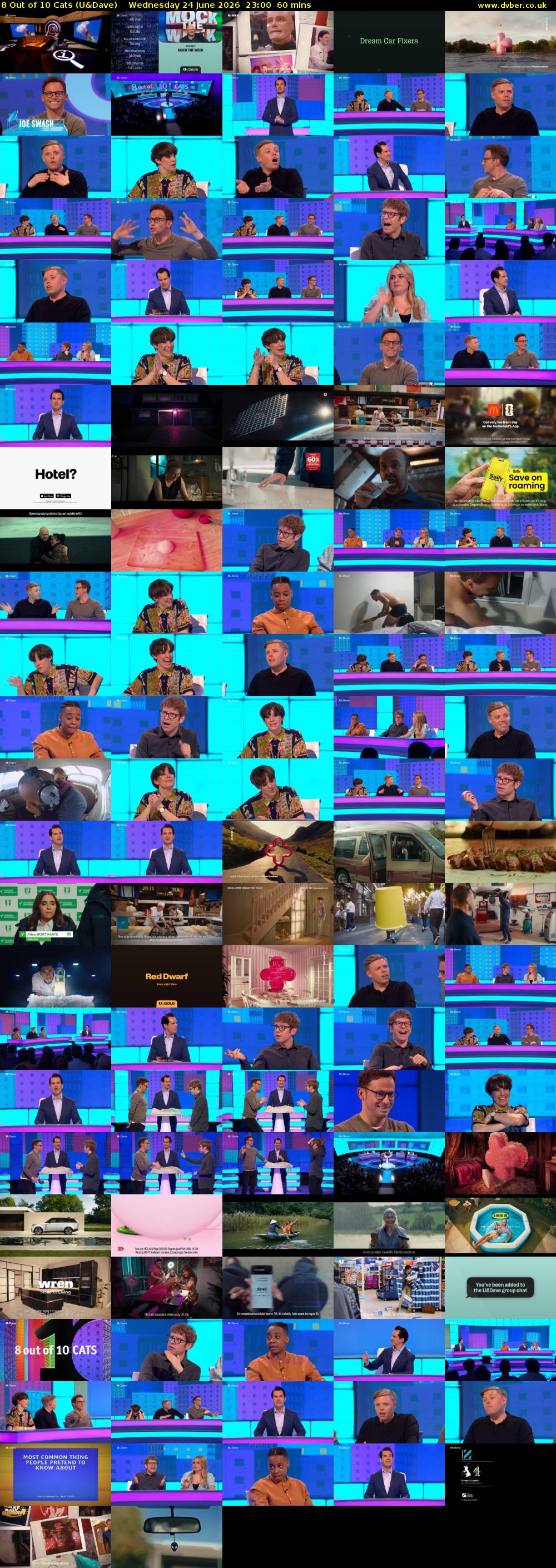 8 Out of 10 Cats (U&Dave) Wednesday 24 June 2026 23:00 - 00:00