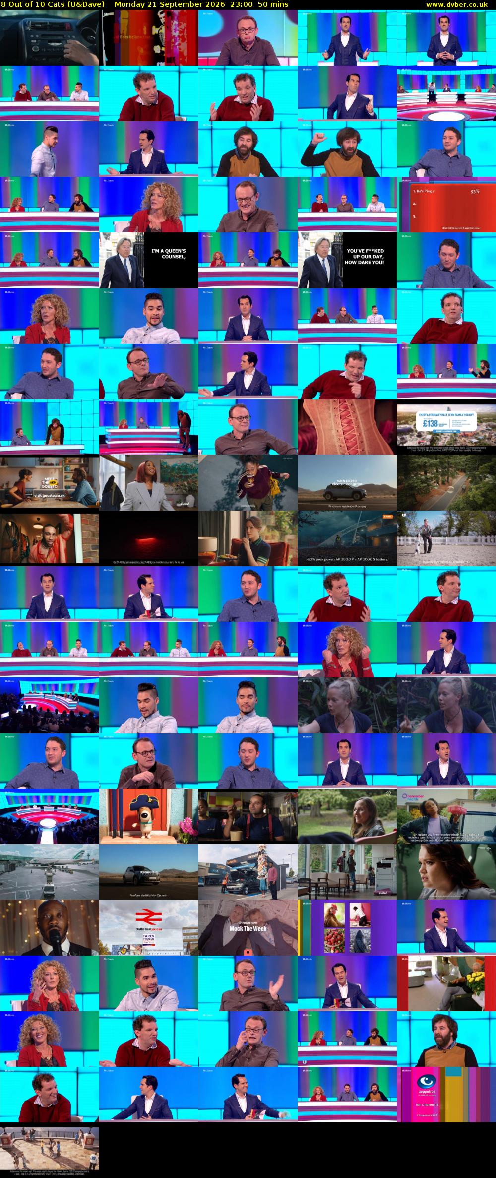 8 Out of 10 Cats (U&Dave) Monday 21 September 2026 23:00 - 23:50
