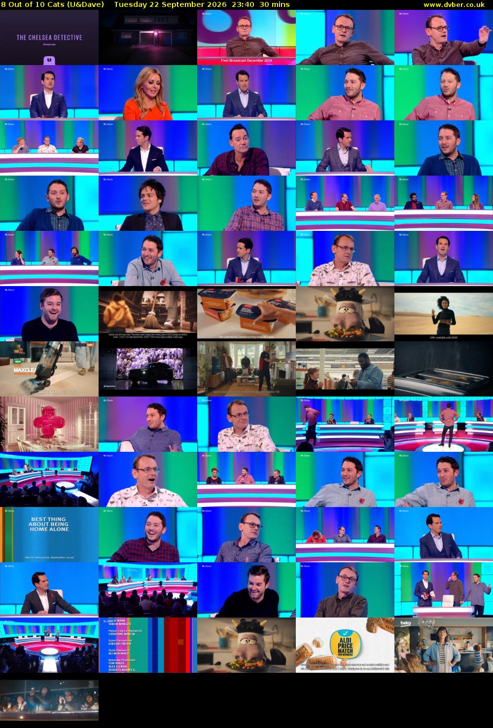 8 Out of 10 Cats (U&Dave) Tuesday 22 September 2026 23:40 - 00:10