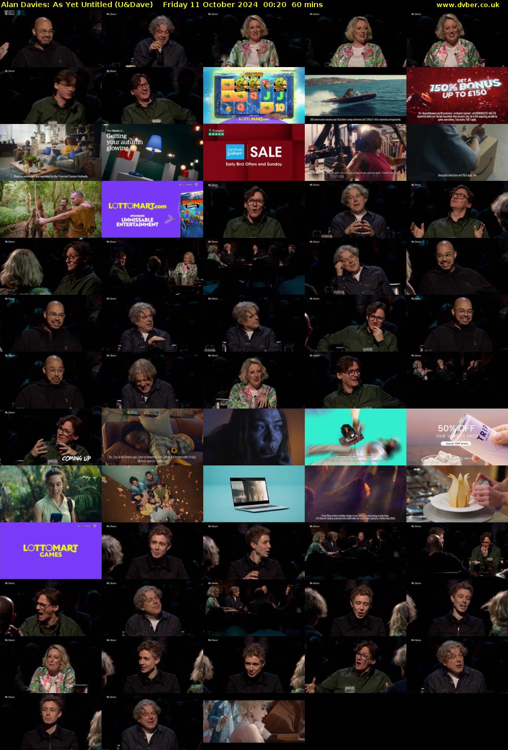 Alan Davies: As Yet Untitled (U&Dave) Friday 11 October 2024 00:20 - 01:20