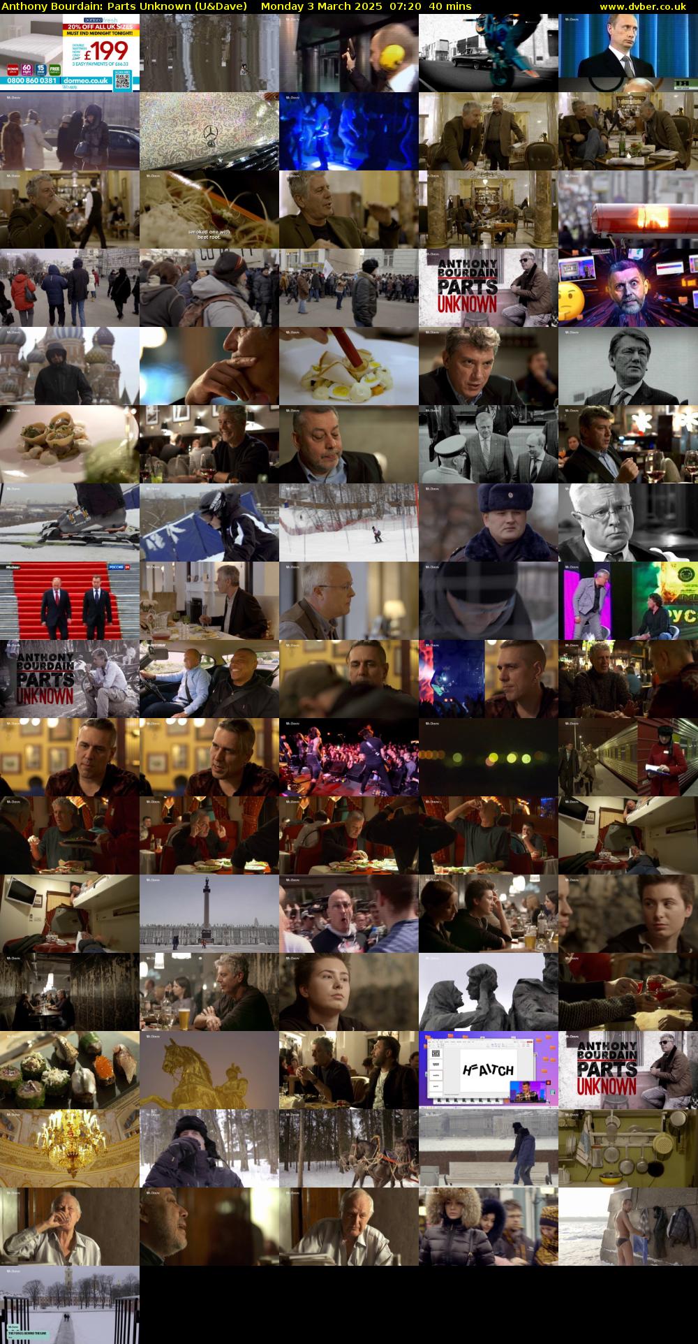Anthony Bourdain: Parts Unknown (U&Dave) Monday 3 March 2025 07:20 - 08:00