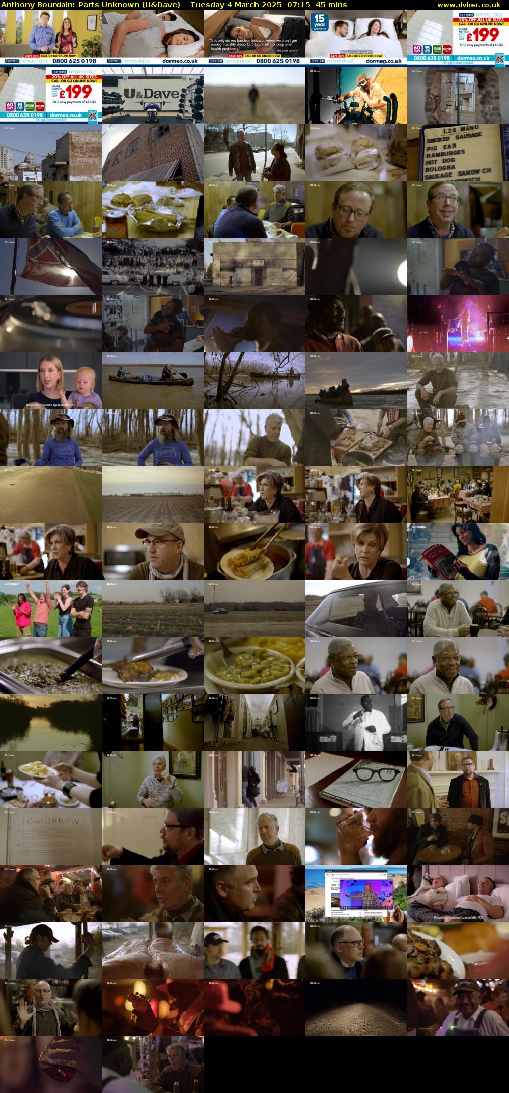 Anthony Bourdain: Parts Unknown (U&Dave) Tuesday 4 March 2025 07:15 - 08:00