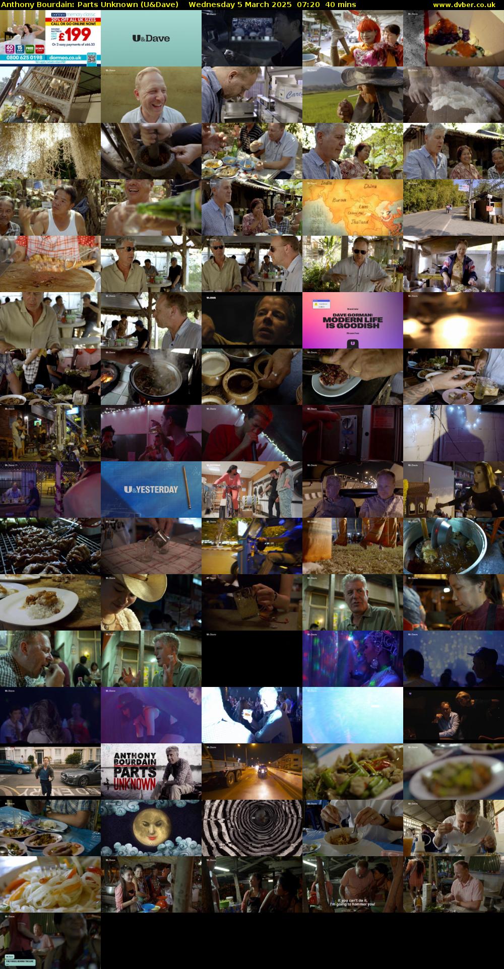 Anthony Bourdain: Parts Unknown (U&Dave) Wednesday 5 March 2025 07:20 - 08:00