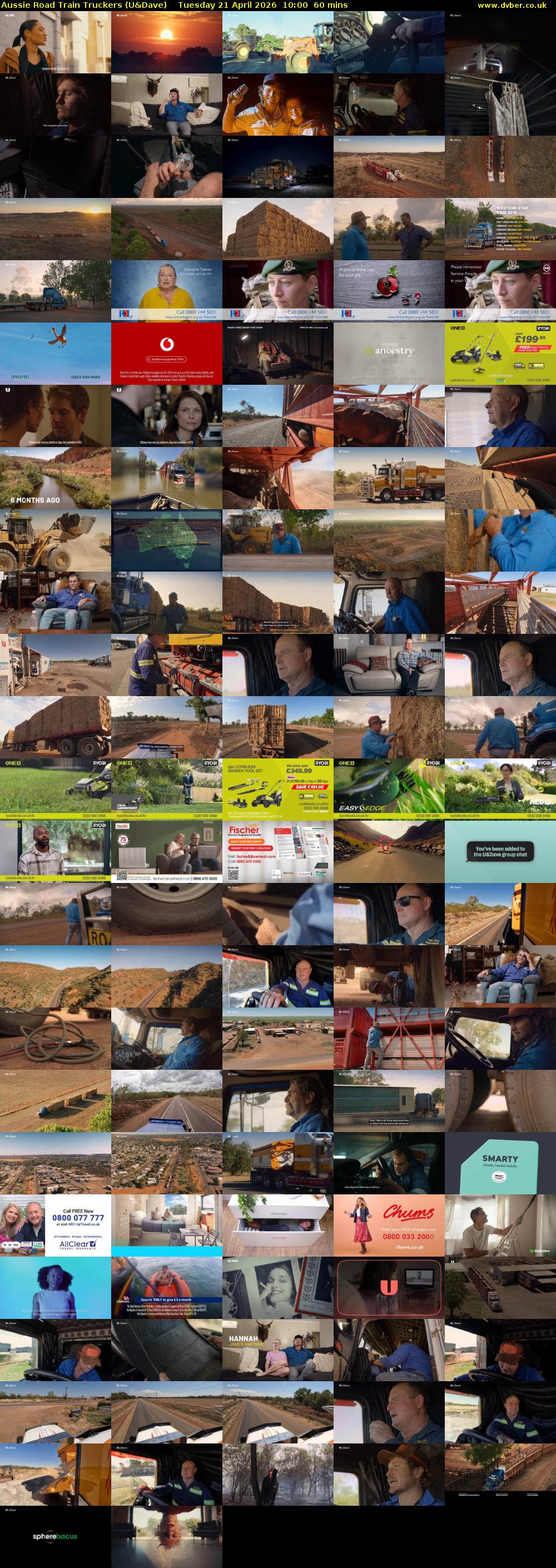 Aussie Road Train Truckers (U&Dave) Tuesday 21 April 2026 10:00 - 11:00