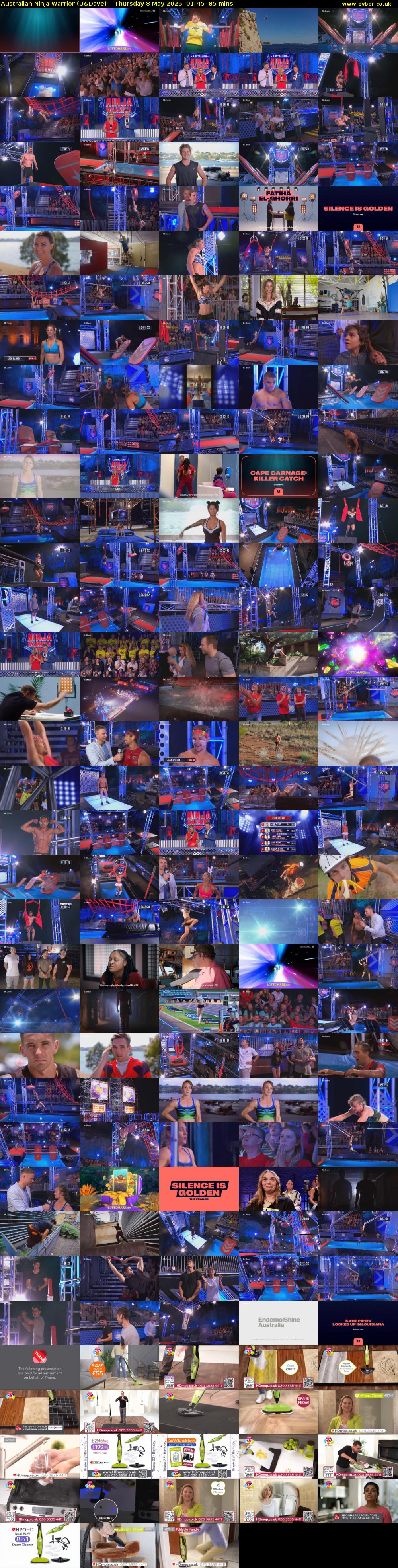 Australian Ninja Warrior (U&Dave) Thursday 8 May 2025 01:45 - 03:10
