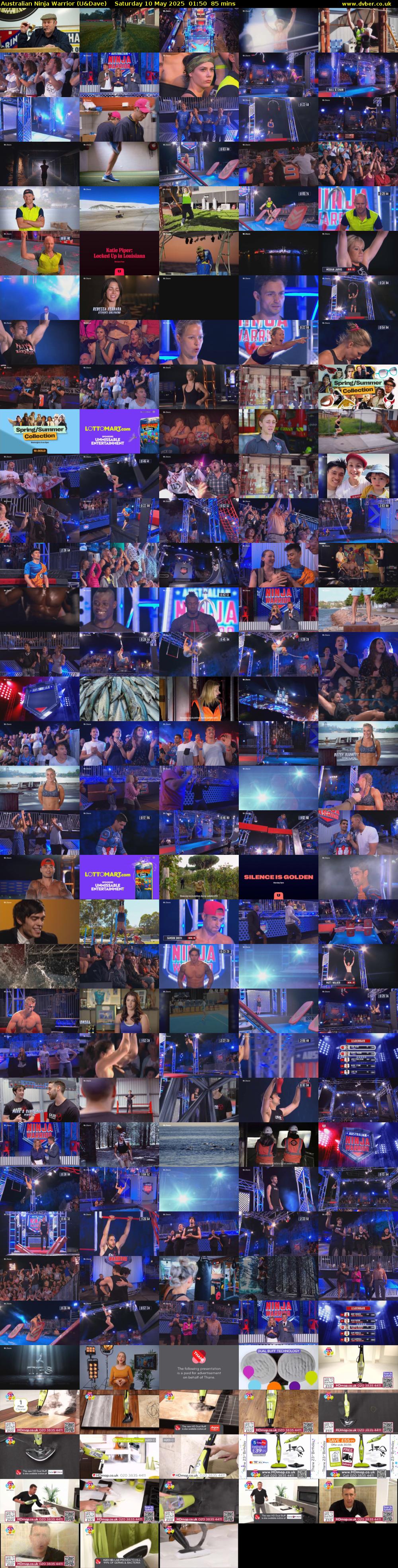 Australian Ninja Warrior (U&Dave) Saturday 10 May 2025 01:50 - 03:15