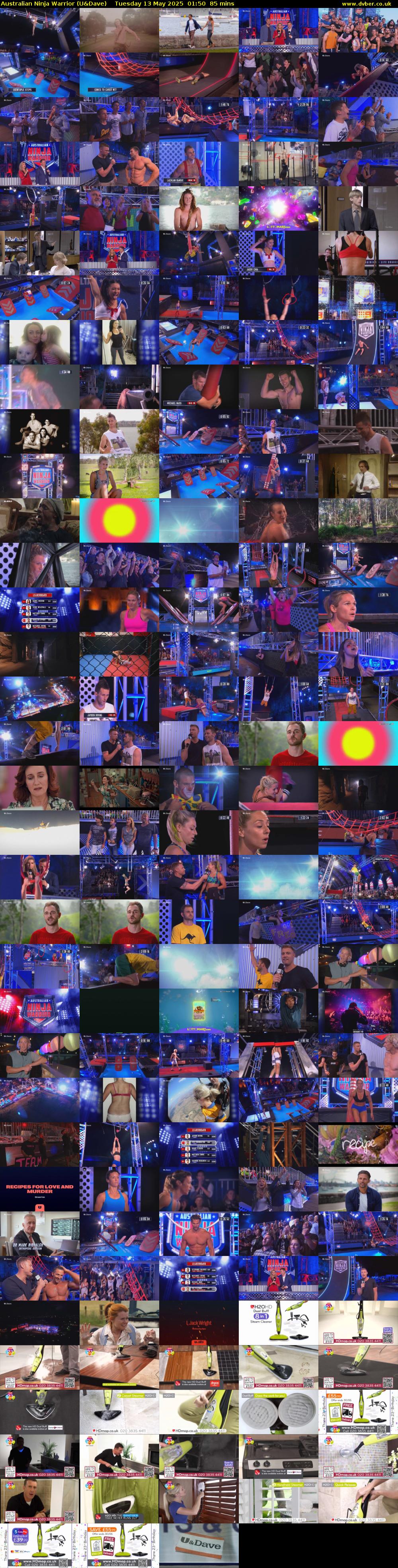 Australian Ninja Warrior (U&Dave) Tuesday 13 May 2025 01:50 - 03:15