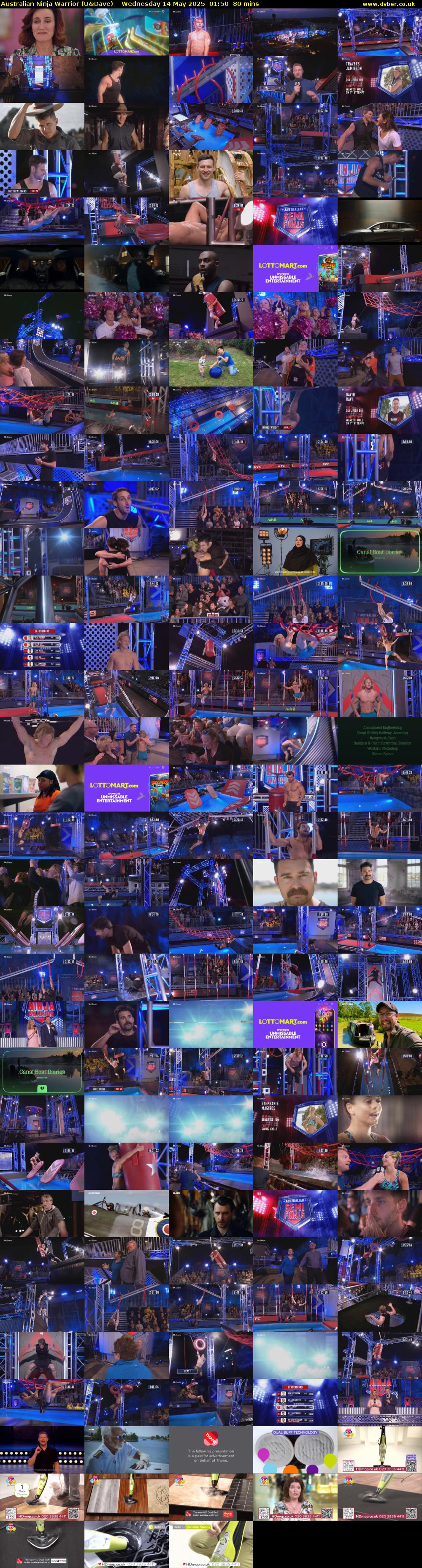 Australian Ninja Warrior (U&Dave) Wednesday 14 May 2025 01:50 - 03:10