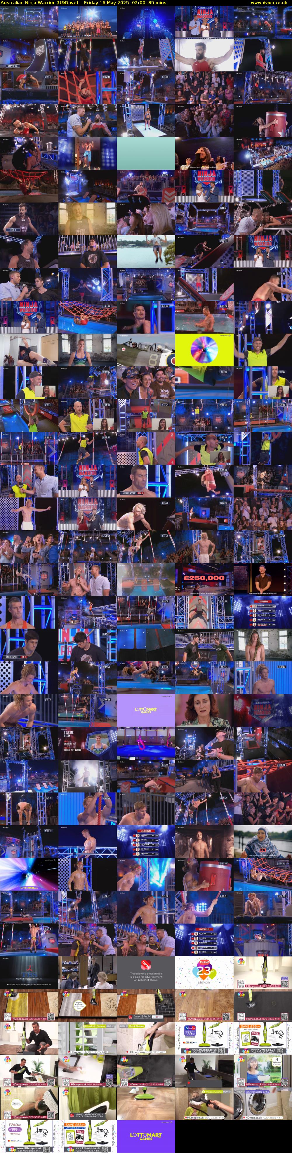 Australian Ninja Warrior (U&Dave) Friday 16 May 2025 02:00 - 03:25