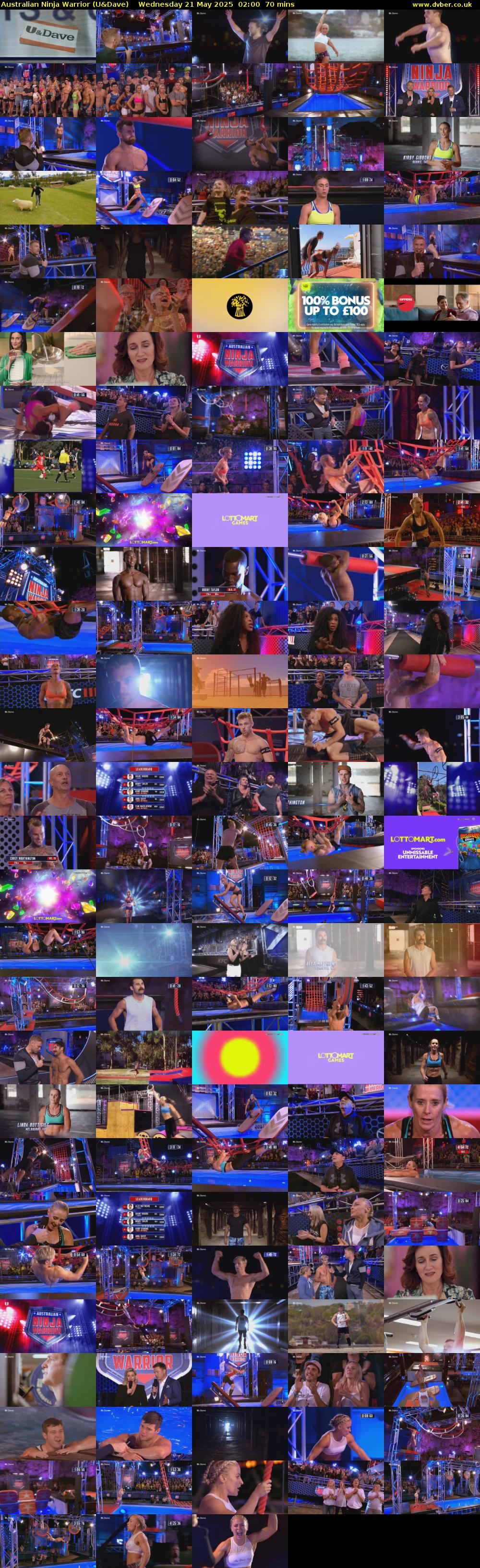 Australian Ninja Warrior (U&Dave) Wednesday 21 May 2025 02:00 - 03:10
