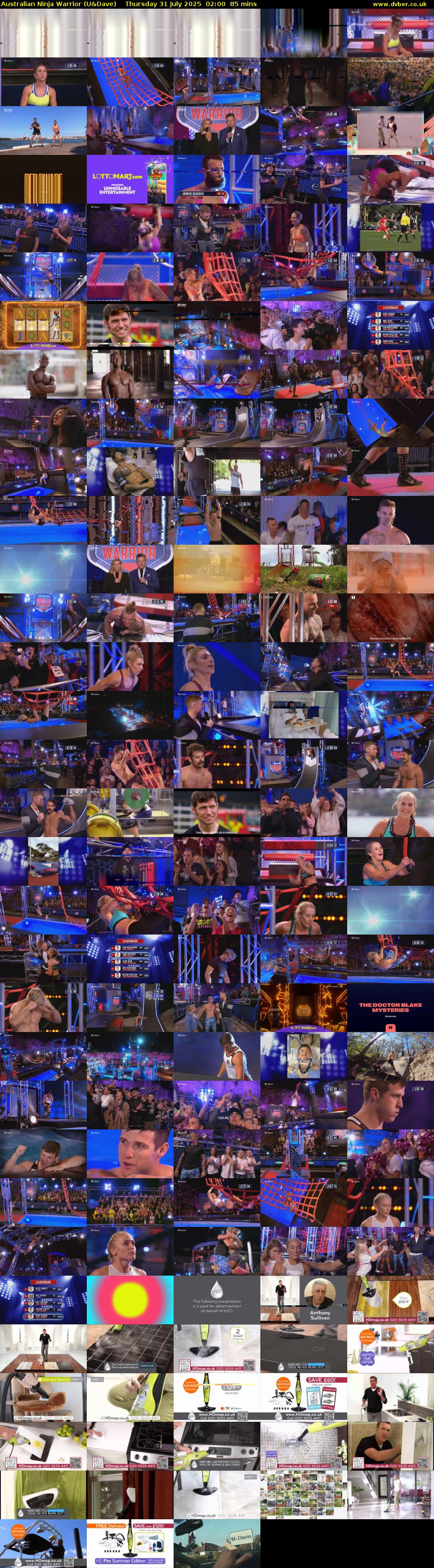 Australian Ninja Warrior (U&Dave) Thursday 31 July 2025 02:00 - 03:25