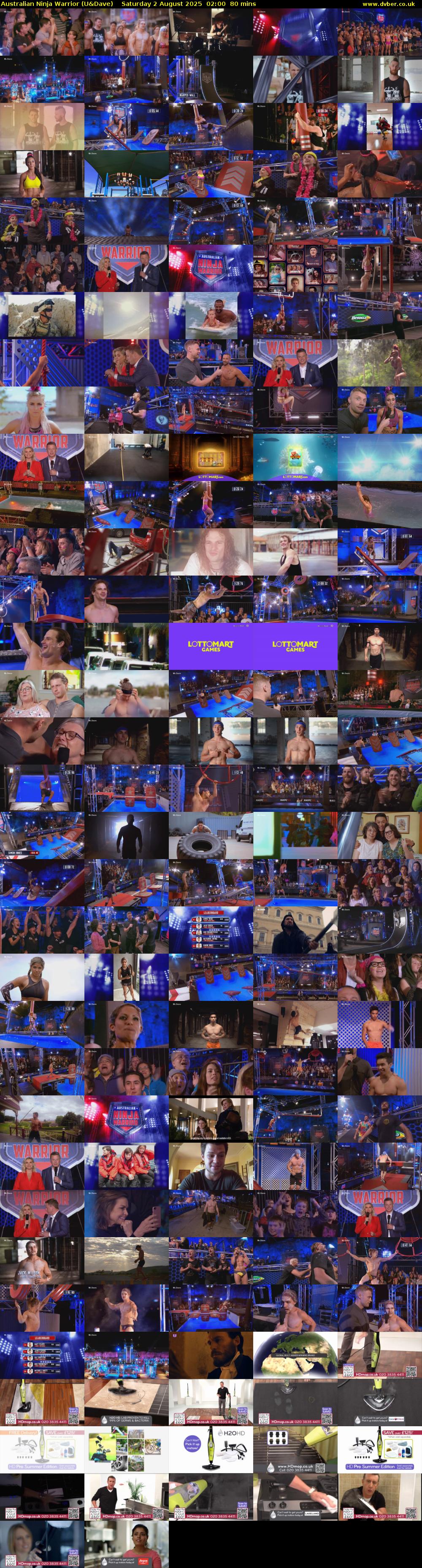 Australian Ninja Warrior (U&Dave) Saturday 2 August 2025 02:00 - 03:20