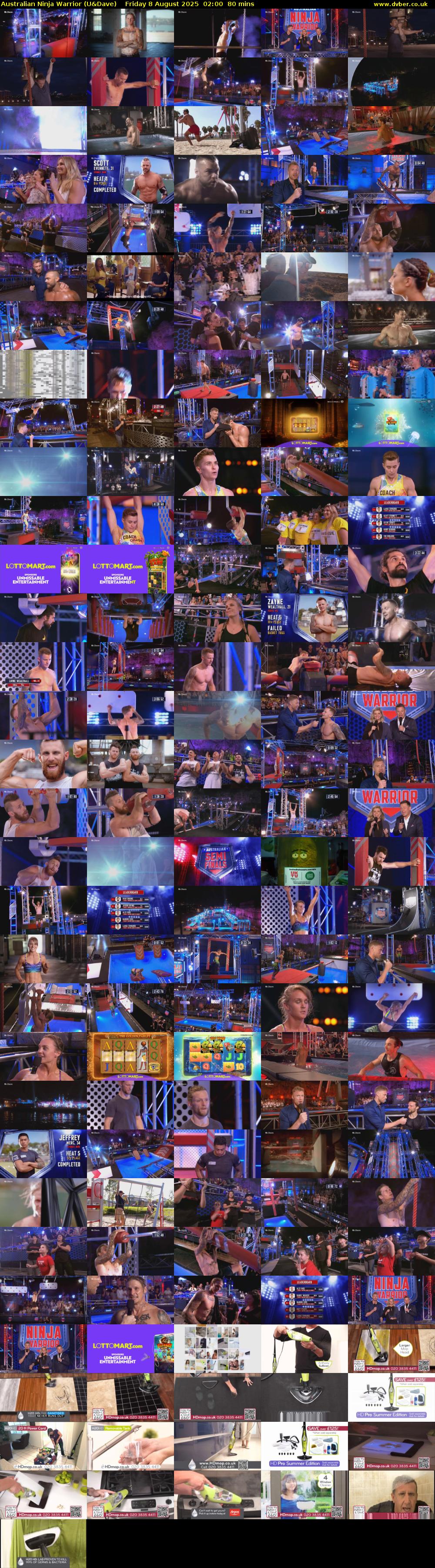 Australian Ninja Warrior (U&Dave) Friday 8 August 2025 02:00 - 03:20