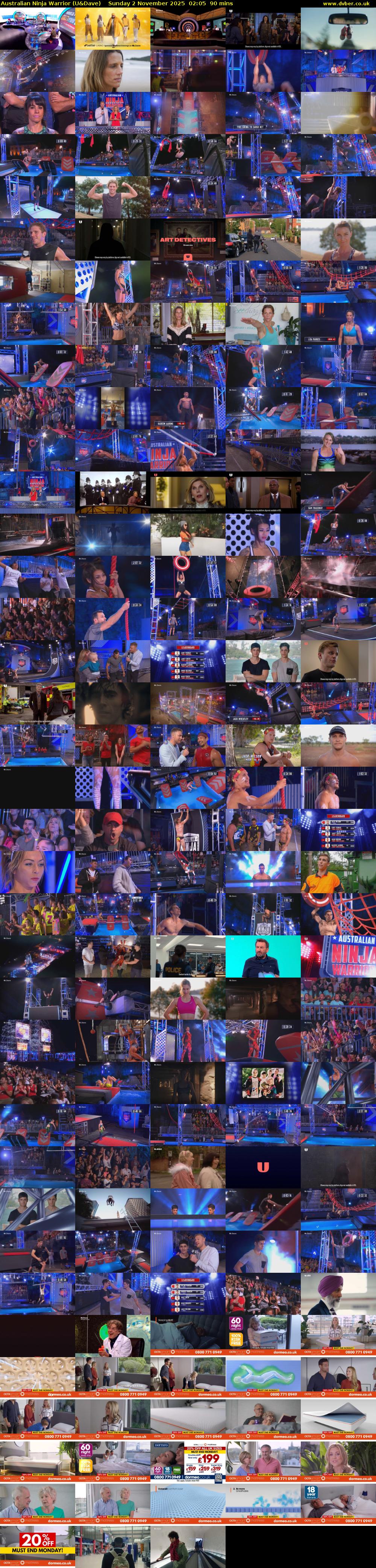 Australian Ninja Warrior (U&Dave) Sunday 2 November 2025 02:05 - 03:35