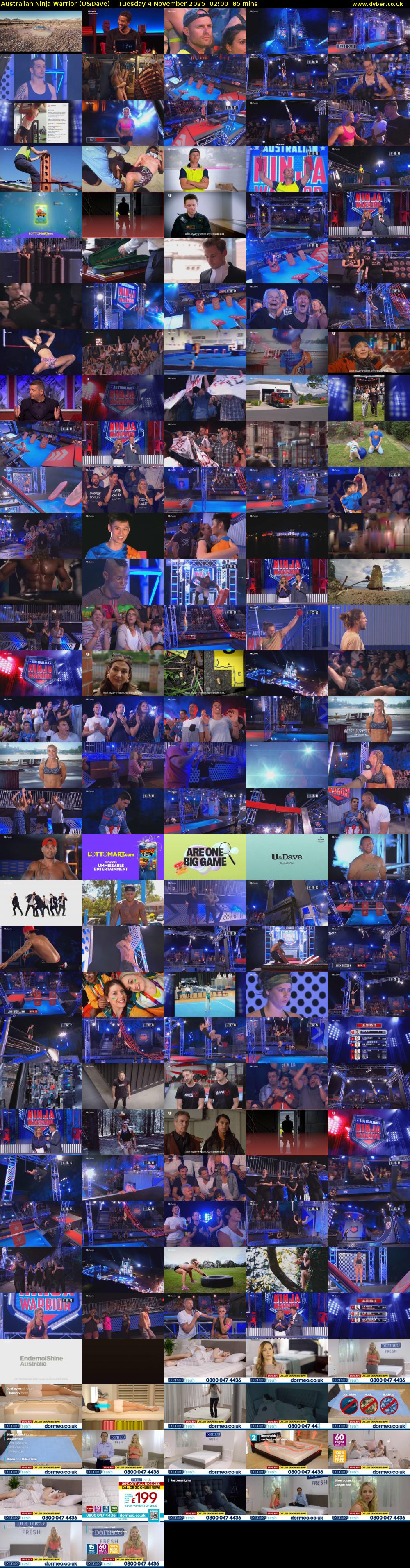 Australian Ninja Warrior (U&Dave) Tuesday 4 November 2025 02:00 - 03:25