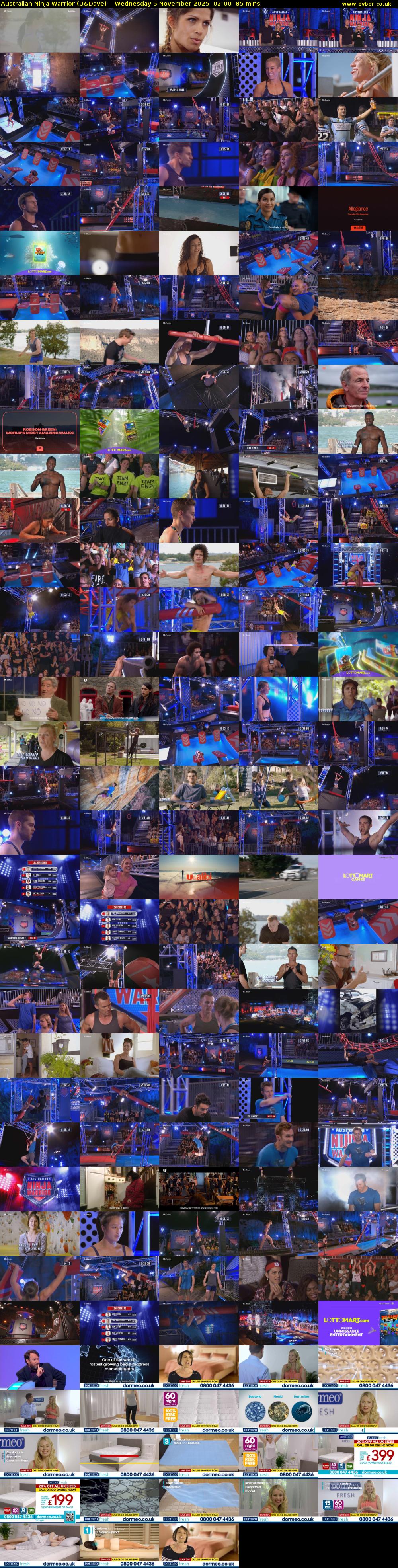 Australian Ninja Warrior (U&Dave) Wednesday 5 November 2025 02:00 - 03:25