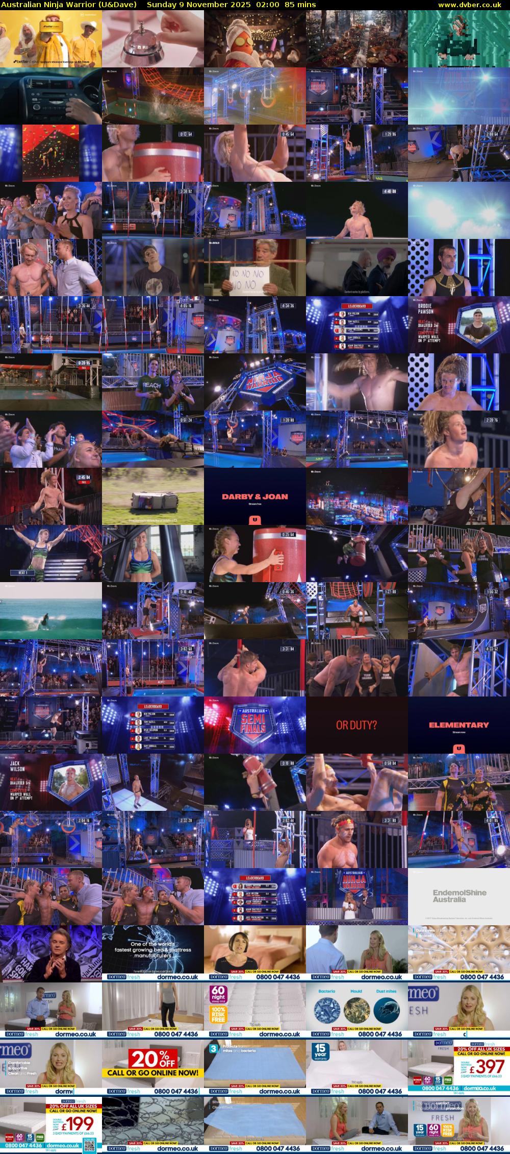 Australian Ninja Warrior (U&Dave) Sunday 9 November 2025 02:00 - 03:25