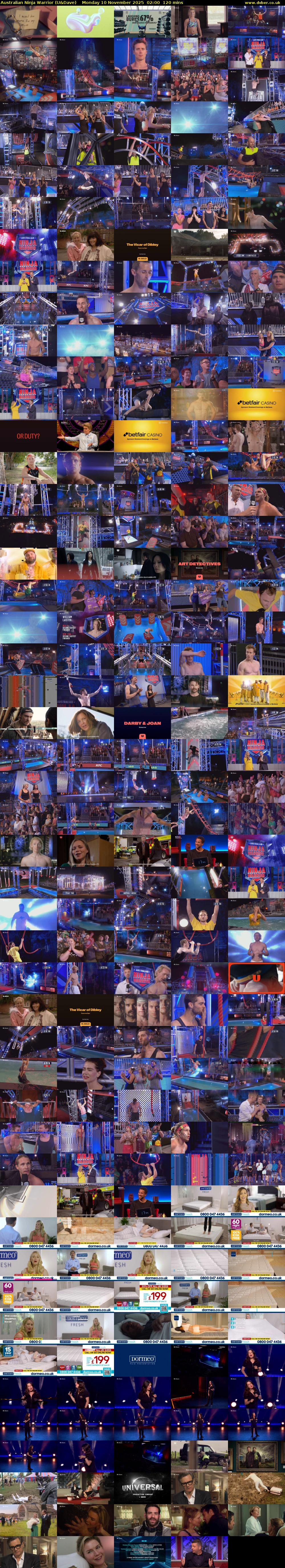 Australian Ninja Warrior (U&Dave) Monday 10 November 2025 02:00 - 04:00