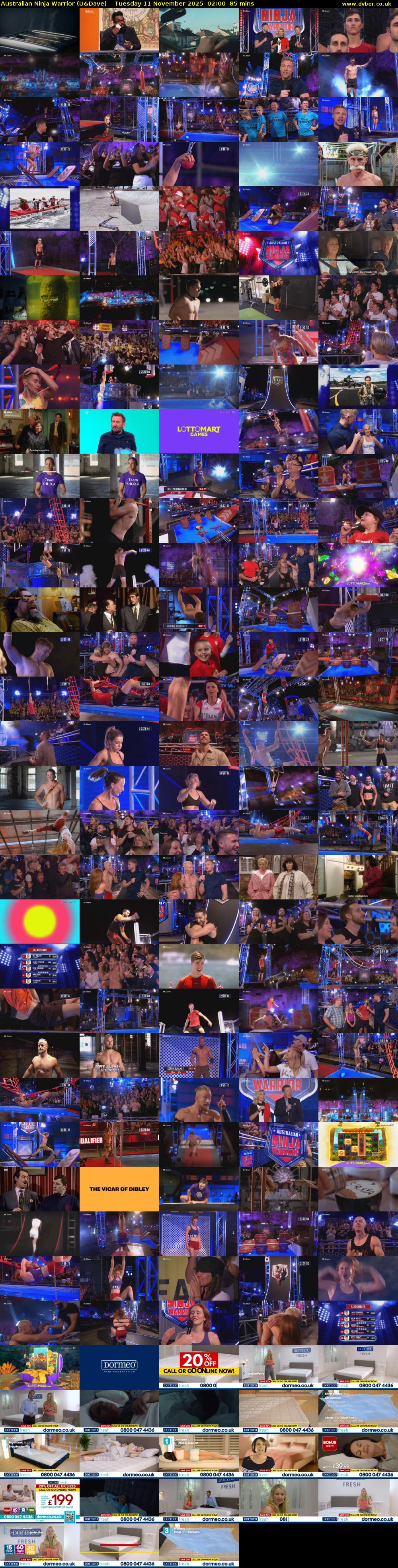 Australian Ninja Warrior (U&Dave) Tuesday 11 November 2025 02:00 - 03:25
