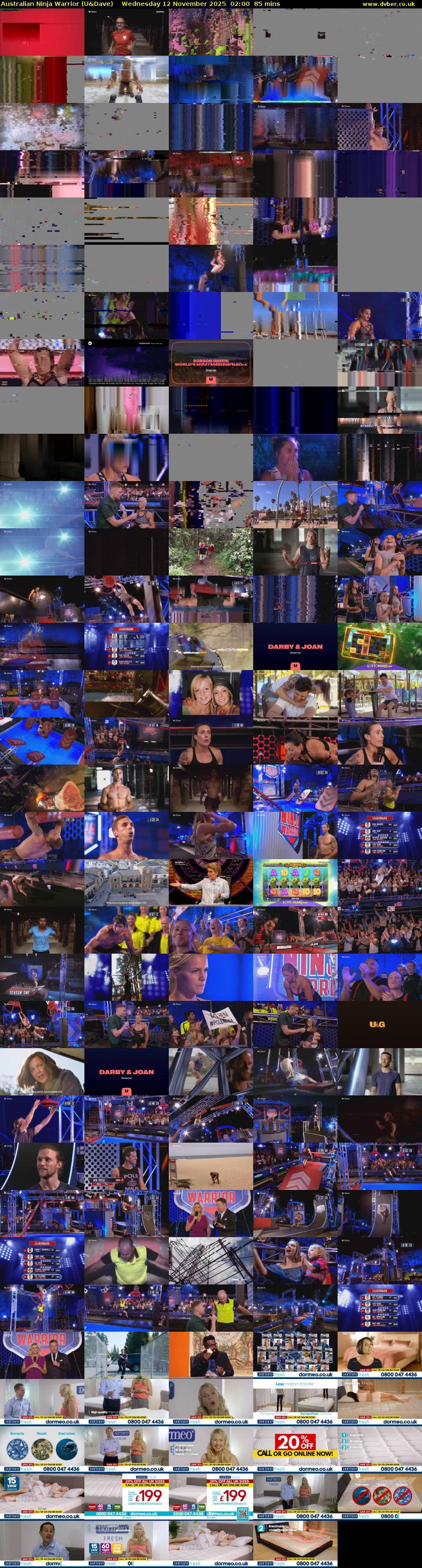 Australian Ninja Warrior (U&Dave) Wednesday 12 November 2025 02:00 - 03:25