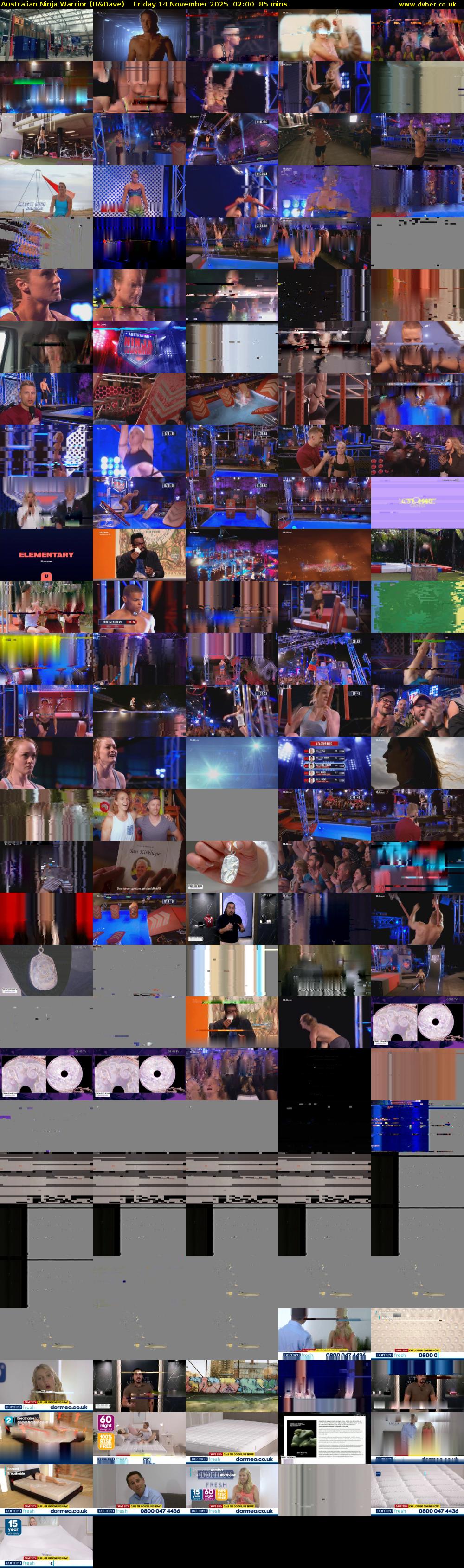 Australian Ninja Warrior (U&Dave) Friday 14 November 2025 02:00 - 03:25
