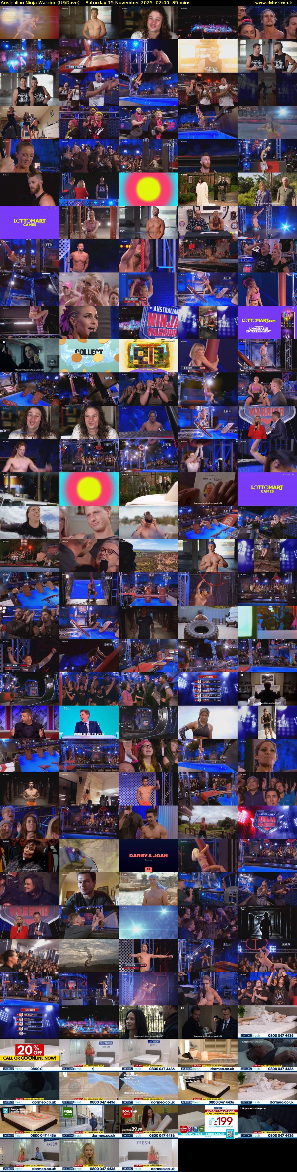 Australian Ninja Warrior (U&Dave) Saturday 15 November 2025 02:00 - 03:25