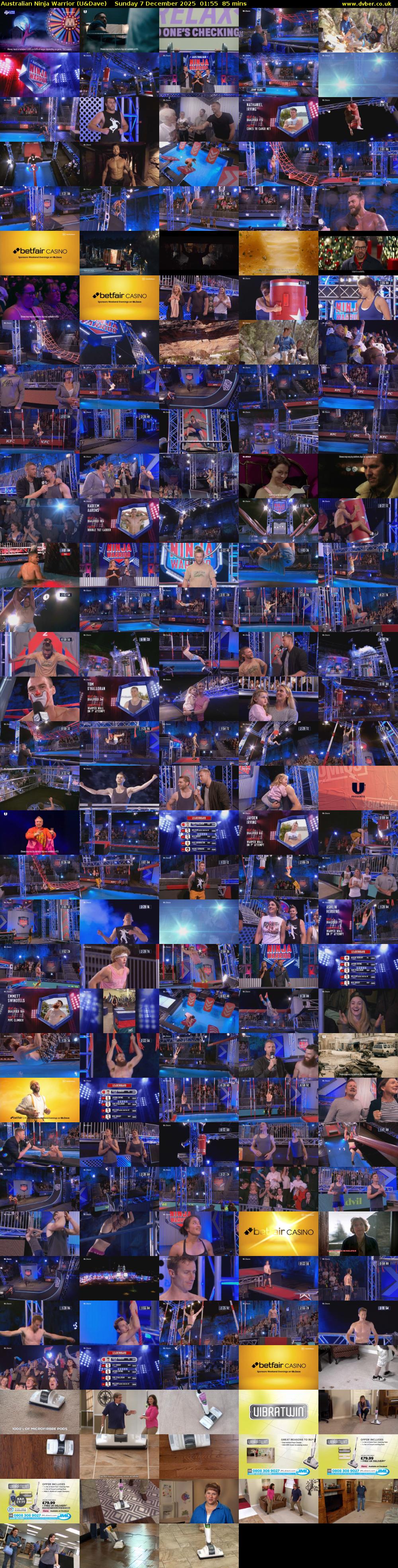 Australian Ninja Warrior (U&Dave) Sunday 7 December 2025 01:55 - 03:20