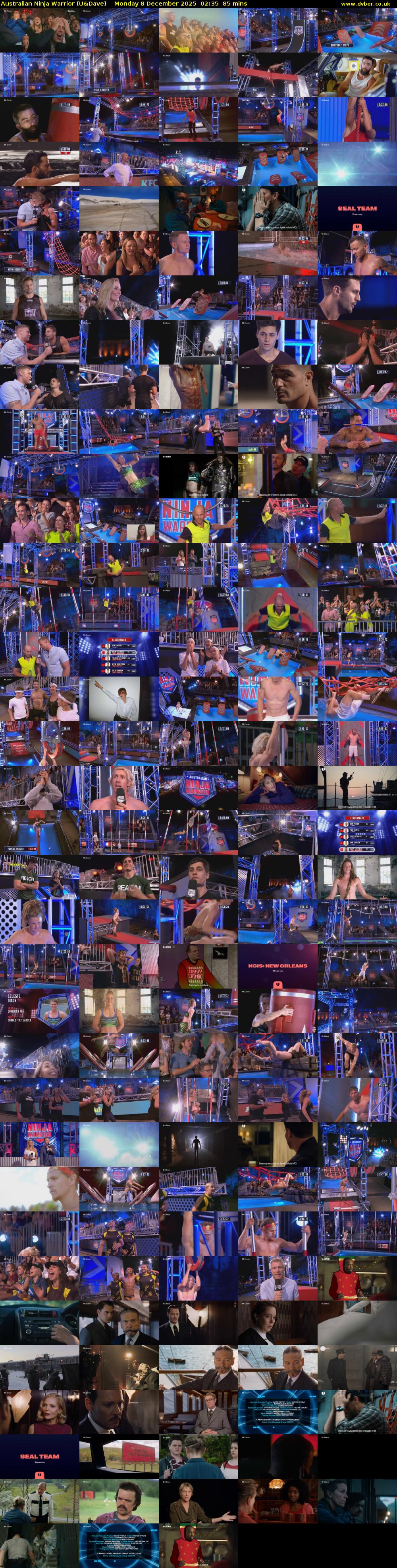 Australian Ninja Warrior (U&Dave) Monday 8 December 2025 02:35 - 04:00