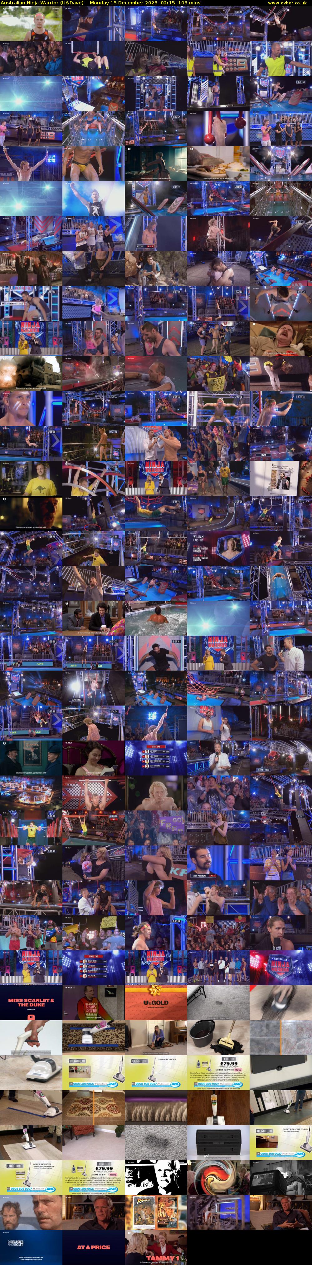 Australian Ninja Warrior (U&Dave) Monday 15 December 2025 02:15 - 04:00