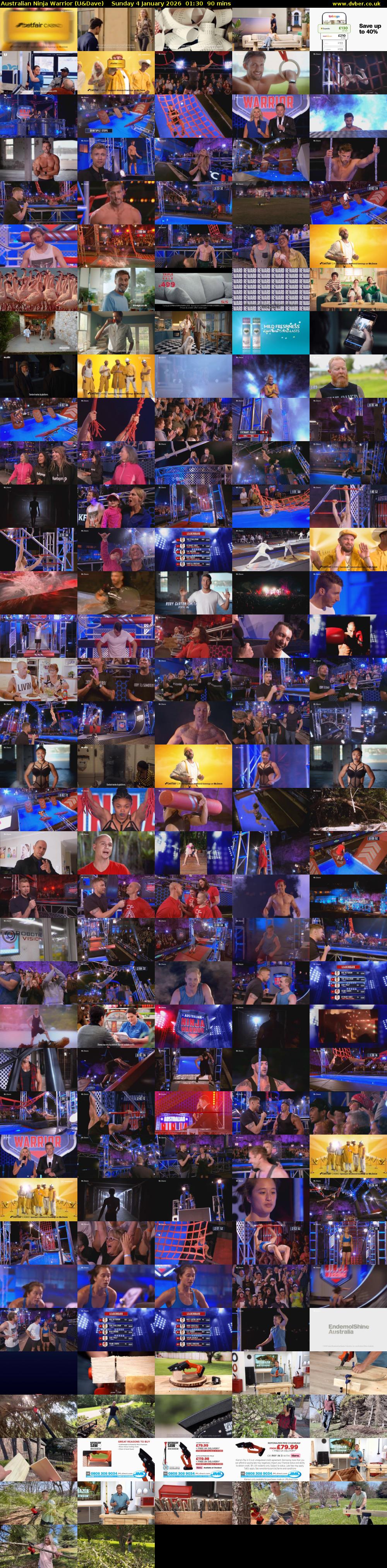 Australian Ninja Warrior (U&Dave) Sunday 4 January 2026 01:30 - 03:00