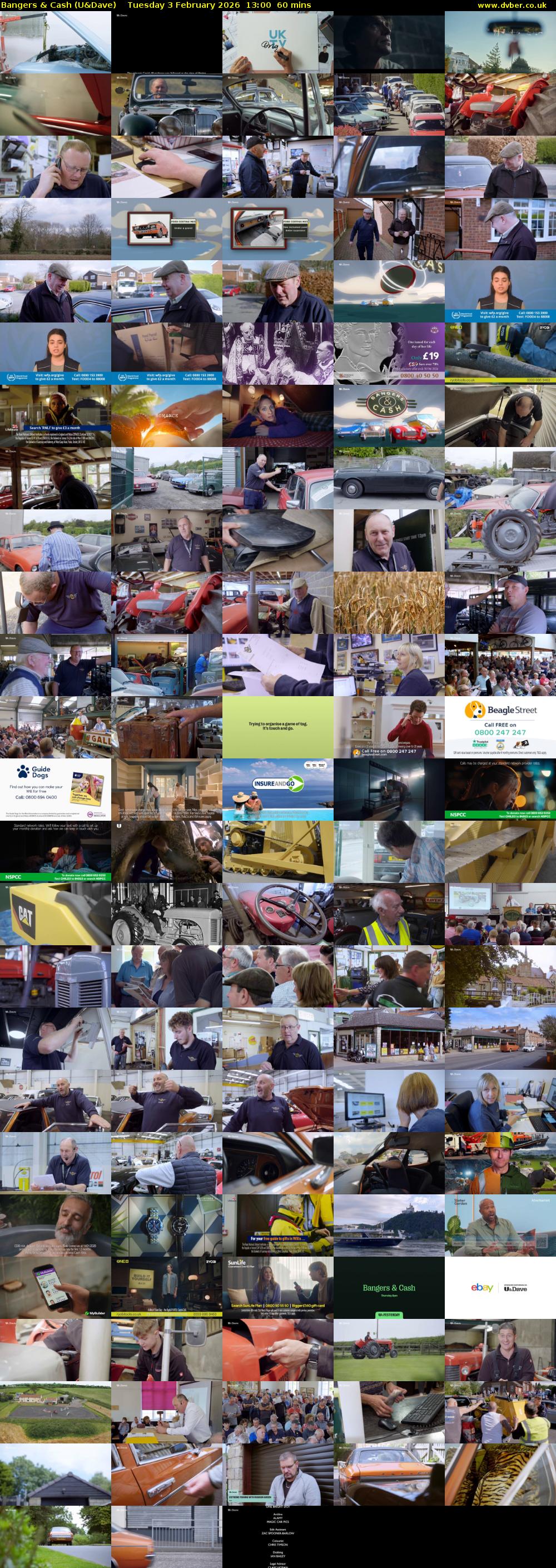 Bangers & Cash (U&Dave) Tuesday 3 February 2026 13:00 - 14:00