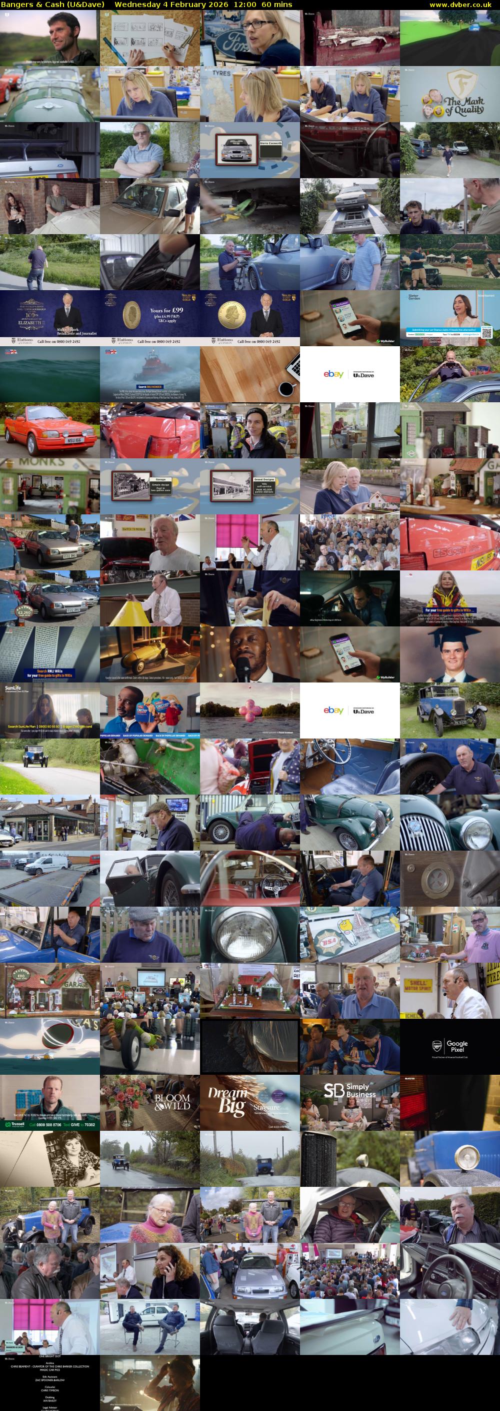 Bangers & Cash (U&Dave) Wednesday 4 February 2026 12:00 - 13:00