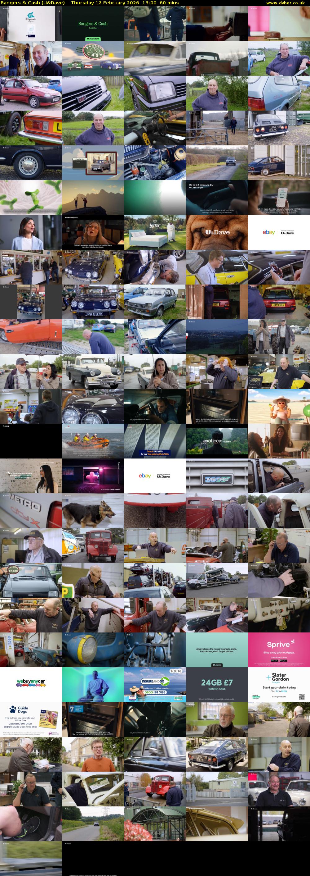 Bangers & Cash (U&Dave) Thursday 12 February 2026 13:00 - 14:00