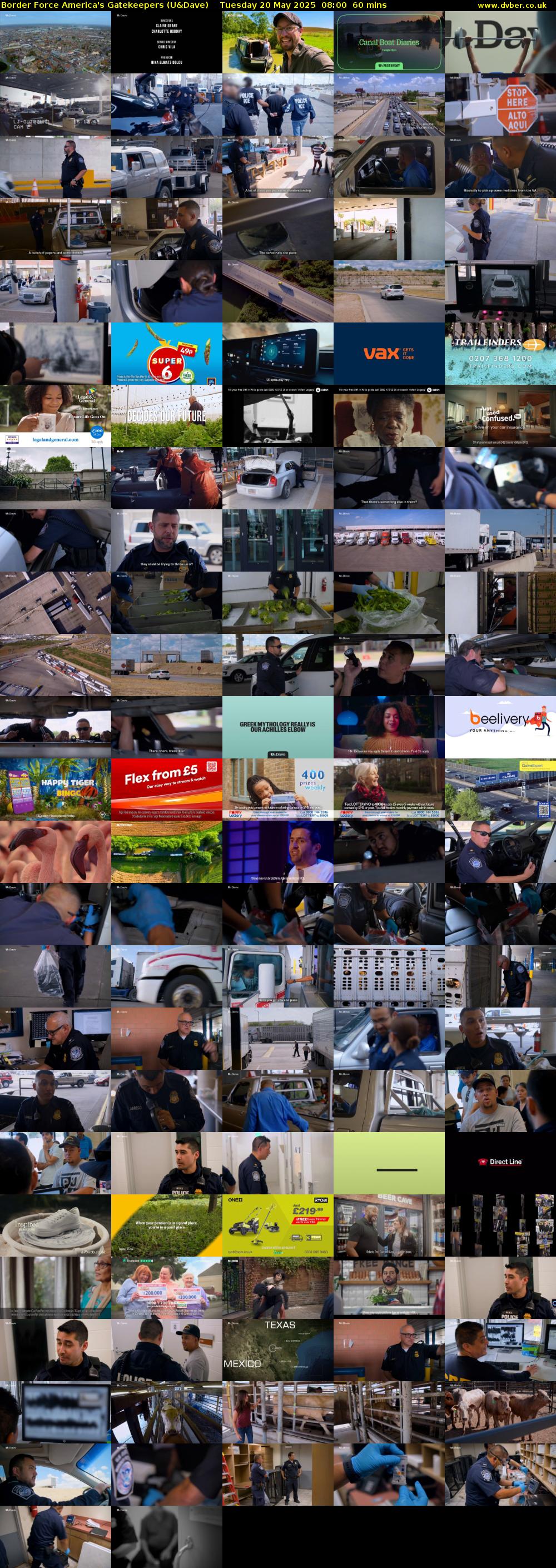 Border Force America's Gatekeepers (U&Dave) Tuesday 20 May 2025 08:00 - 09:00