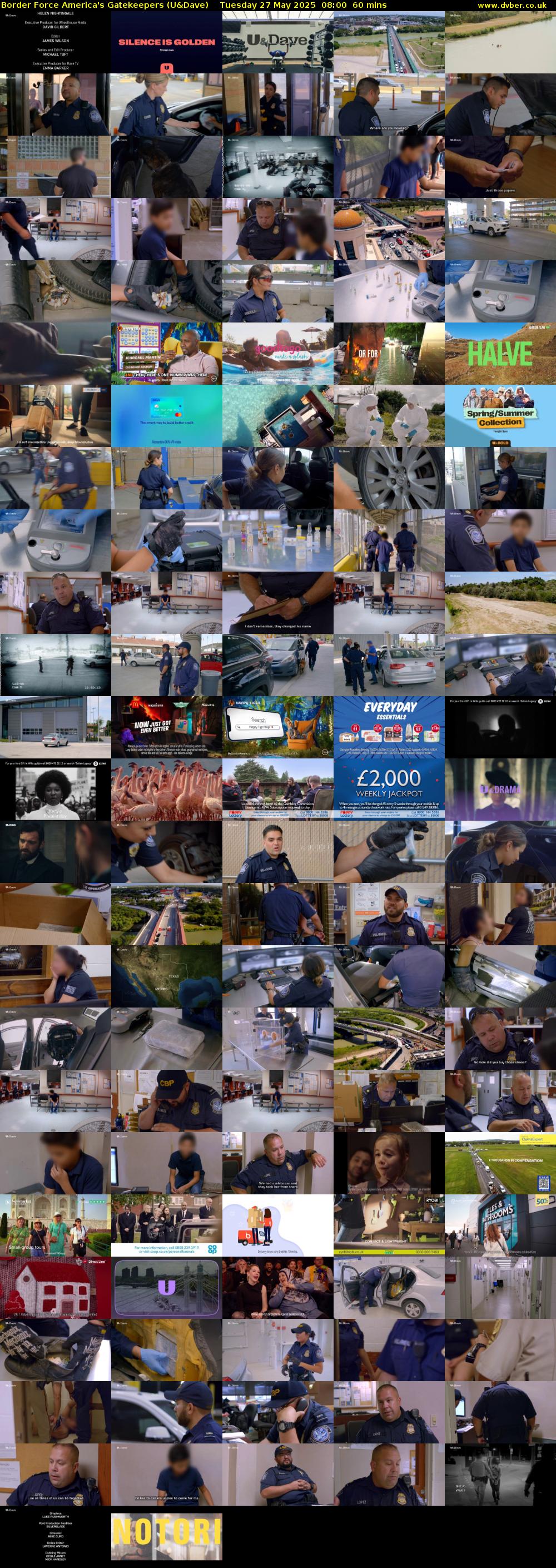 Border Force America's Gatekeepers (U&Dave) Tuesday 27 May 2025 08:00 - 09:00