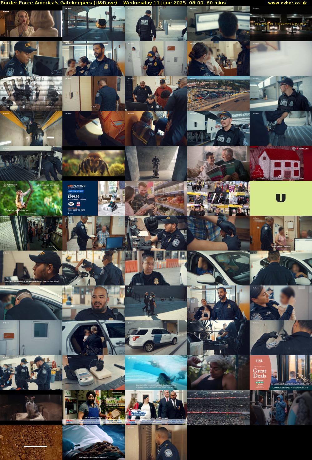 Border Force America's Gatekeepers (U&Dave) Wednesday 11 June 2025 08:00 - 09:00