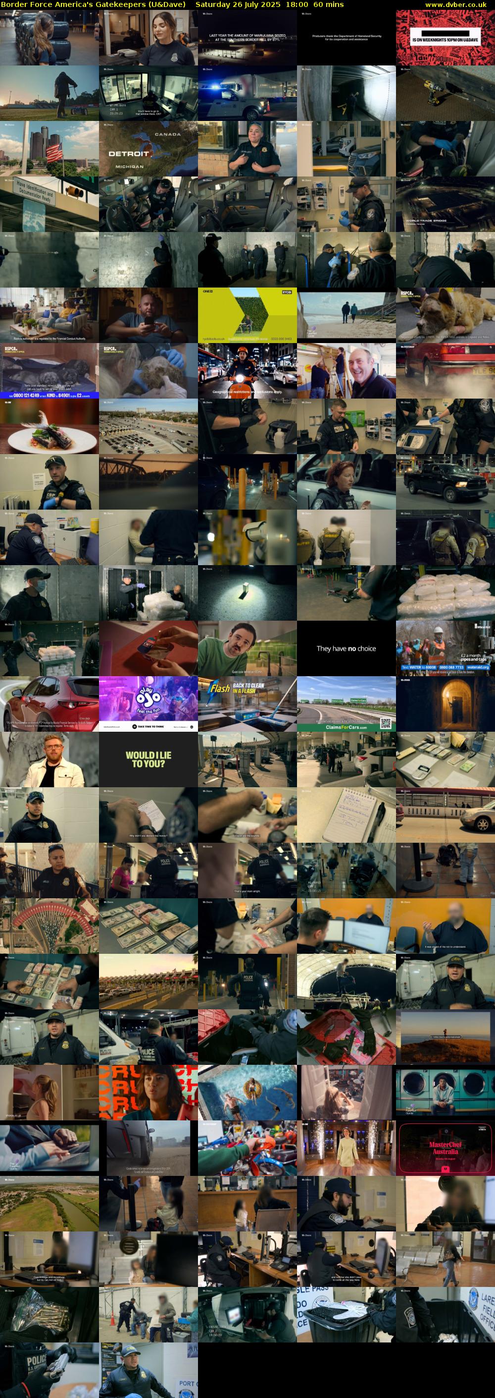 Border Force America's Gatekeepers (U&Dave) Saturday 26 July 2025 18:00 - 19:00