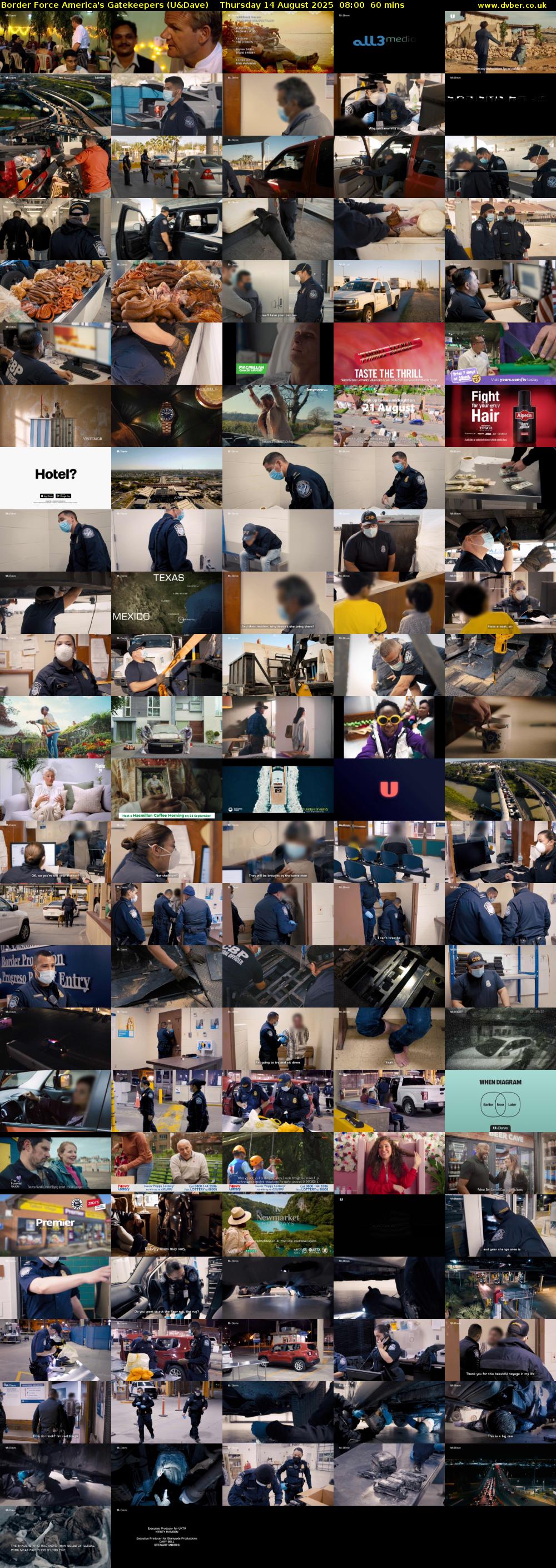 Border Force America's Gatekeepers (U&Dave) Thursday 14 August 2025 08:00 - 09:00
