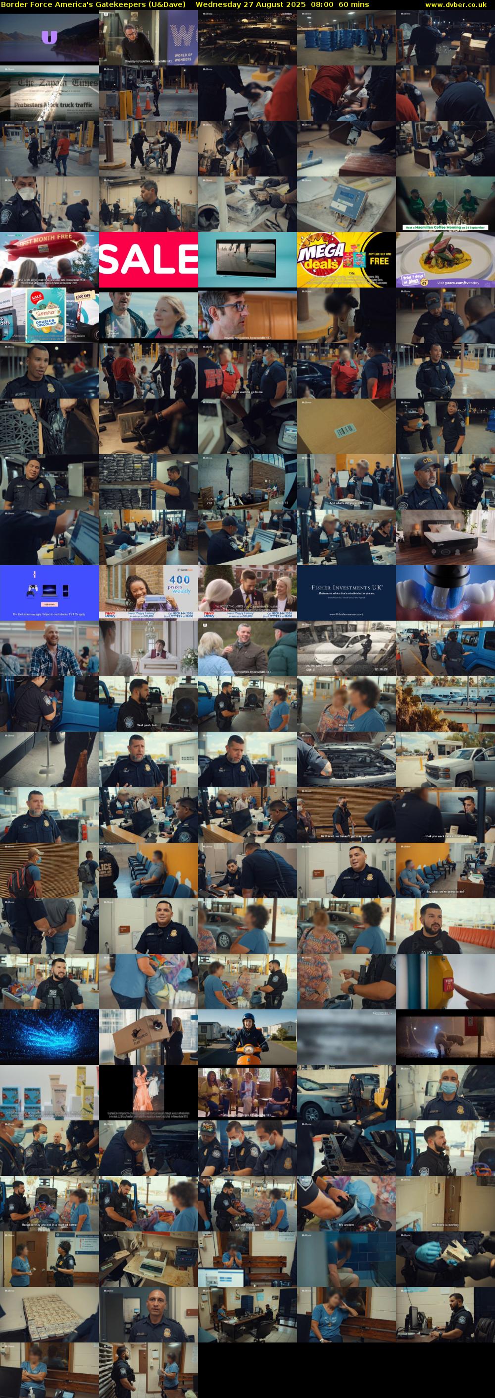 Border Force America's Gatekeepers (U&Dave) Wednesday 27 August 2025 08:00 - 09:00