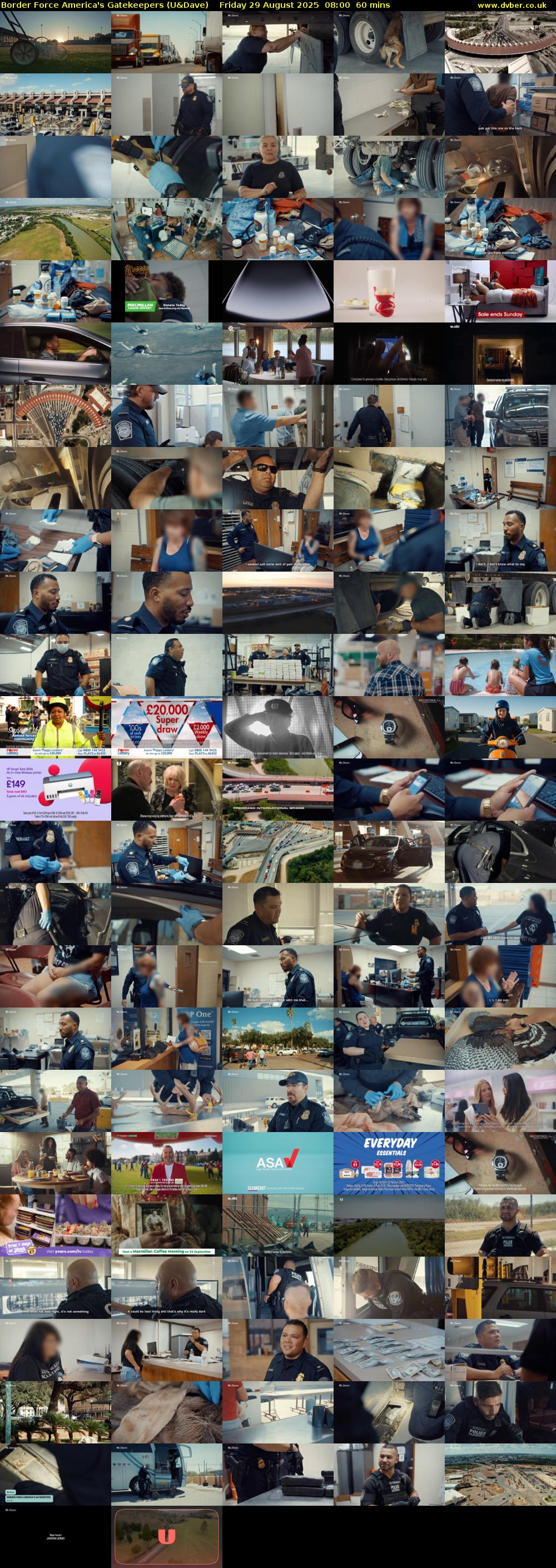 Border Force America's Gatekeepers (U&Dave) Friday 29 August 2025 08:00 - 09:00